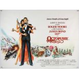 James Bond Octopussy (1983) British Quad film poster, starring Roger Moore, United Artists, folded,