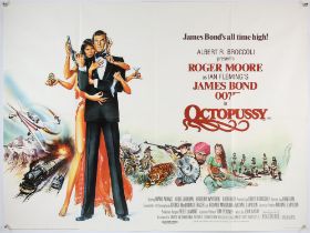 James Bond Octopussy (1983) British Quad film poster, starring Roger Moore, United Artists, folded,