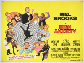 High Anxiety (1978) British Quad film poster, starring Mel Brooks, folded, 30 x 40 inches.