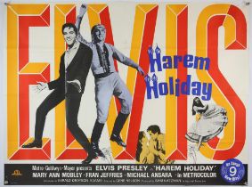 Elvis Presley Harem Holiday (1965) British Quad film poster, folded, 30 x 40 inches.