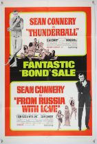 James Bond Thunderball / From Russia With Love (1968) US Double Bill One Sheet film poster, folded,