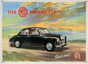 MG Magnette, Original factory poster by N.Dinnage, circa 1955, approx. 35" x 25".