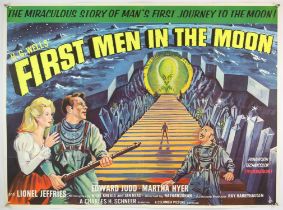 First Men in the Moon (1964) British Quad film poster, by H.G. Wells' and Associate Producer Ray