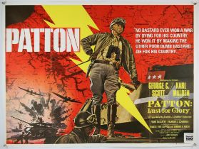 Patton (1970) British Quad film poster, artwork by Tom Chantrell, folded, 30 x 40 inches.