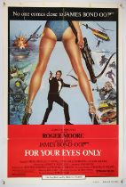 James Bond For Your Eyes Only (1981) US One Sheet film poster, Eng Intl Version, folded,