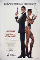 James Bond A View To A Kill (1985) Advance One Sheet film poster, White Style, folded,