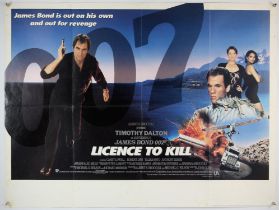 James Bond Licence To Kill (1989) British Quad film poster, starring Timothy Dalton, folded,