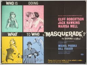 Masquerade (1965) British Quad film poster, directed by Basil Dearden, folded, 30 x 40 inches and a