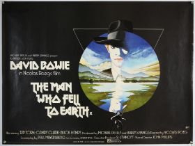 The Man Who Fell to Earth (1976) British Quad film poster, directed by Nicolas Roeg and starring