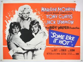 Some Like It Hot (R-1961) British Quad film poster, starring Marilyn Monroe, Tony Curtis & Jack