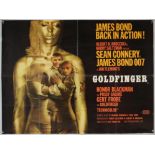 James Bond Goldfinger (1964) British Quad film poster, Style A, art by Robert Brownjohn,