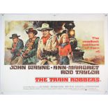 The Train Robbers (1973) UK Quad Poster, for the John Wayne western with poster art by Renato