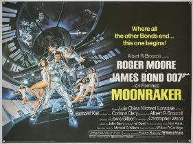 James Moonraker (1979) British Quad film poster, starring Roger Moore, folded, 30 x 40 inches.