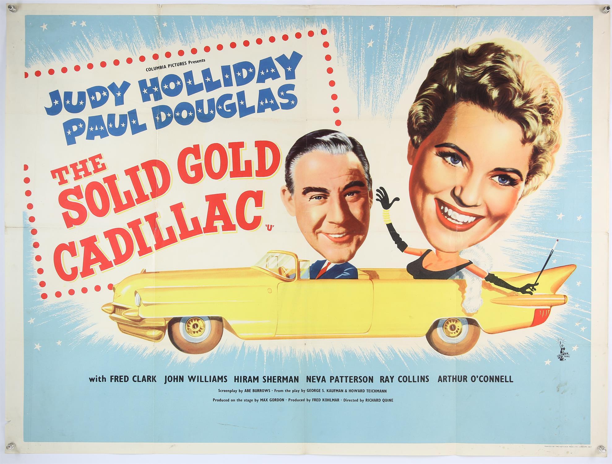 The Sheriff of Fractured Jaw (1958) and Solid Gold Cadillac (1956) British Quad film posters for - Image 2 of 2