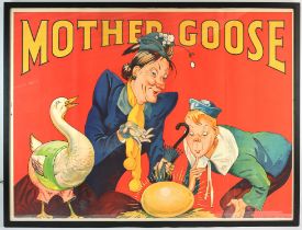 Mother Goose - Early 20th century poster, framed, 30 x 40 inches.