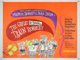 The Great St. Trinians Train Robbery (1966) British Quad film poster, artwork by Ronald Searle,