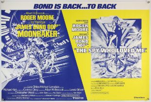 James Bond Moonraker / The Spy Who Loved Me (1979) British Quad Double Bill film poster, rolled,