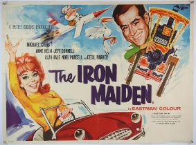The Iron Maiden (1962) British Quad film poster, artwork by Renato Fratini, folded, 30 x 40 inches.