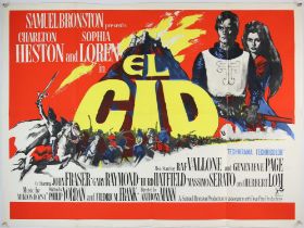 El Cid (R-1960's) British Quad film poster, folded, 30 x 40 inches.
