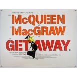 The Getaway (1972) British Quad film poster, starring Steve McQueen & Ali MacGraw, rolled,