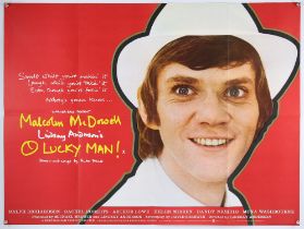 O Lucky Man! (1973) British Quad ‘red style’ film poster for the British comedy drama directed by