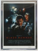 Blade Runner - Poster print signed by Brian Taylor, framed, 18 x 25 inches.