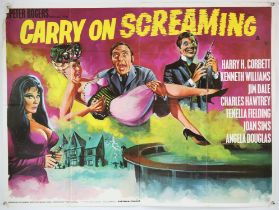 Carry On Screaming (1966) British Quad film poster, artwork by Tom Chantrell, starring Kenneth