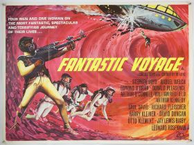 Fantastic Voyage (1966) British Quad film poster, starring Raquel Welch, folded, 30 x 40 inches.