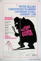 The Return Of The Pink Panther (1975) US One Sheet film poster, folded, 27 x 41 inches.