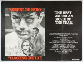Raging Bull (1980) British Quad film poster for the Oscar-winning boxing drama directed by Martin