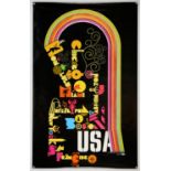 Original USA Department of Commerce poster c’1970’s, the design highlighting cities to visit