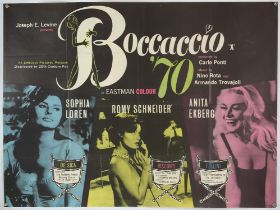 Boccaccio (1963) British Quad film poster, including a trifecta of temptresses and top-notch