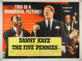 The Five Pennies (1959) British Quad film poster, starring Danny Kaye & Louis Armstrong,