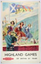 British Railways See Britain by Train, Highland Games, Aboyne Games by Lance Cattermole,