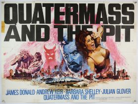 Quatermass and The Pit (1967) British Quad film poster, Hammer Horror, artwork by Tom Chantrell,