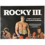 Rocky III (1982) British Quad film poster, starring Sylvester Stallone, United Artists, folded,