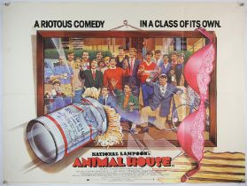 National Lampoons Animal House (1978) British Quad film poster, iconic Comedy directed by John