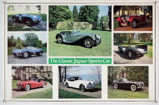 The Classic Jaguar Sports Car Montage Poster, by Automobile Quarterly USA, approx. 38" x 25".