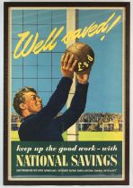 'Well Saved' - National Savings poster, printed for H.M. Stationary Office, framed, 20 x 29.