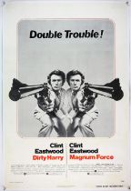 Dirty Harry / Magnum Force (1975) US One sheet film poster, starring Clint Eastwood, linen backed,
