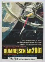 2001 A Space Odyssey (1968) Danish film poster, with Bob McCall artwork and red vapour trail,