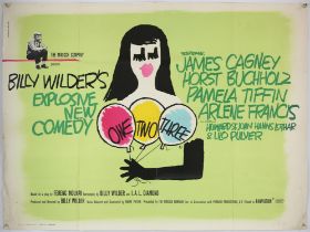 One, Two, Three (1961) British Quad film poster, directed by Billy Wilder with design by Saul Bass,