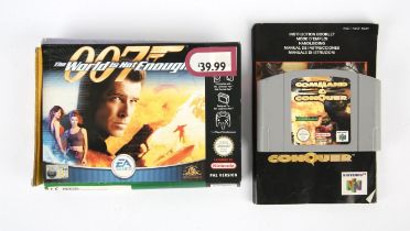 2 Nintendo 64 (N64) action games (PAL) Includes: 007: The World is Not Enough and Command &
