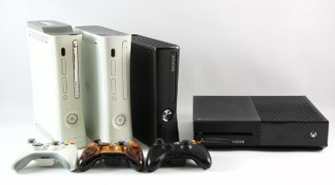 Xbox console bundle with 3 controllers Consoles include: Xbox One console, Xbox 360 console