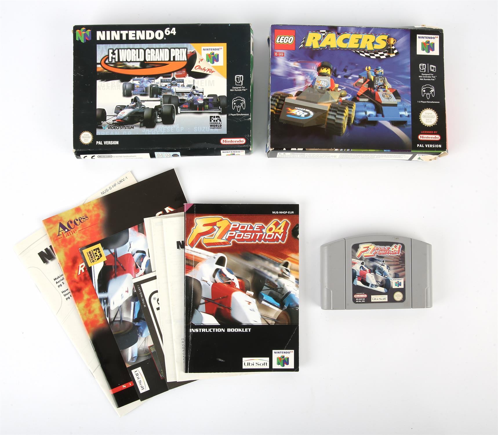 3 Nintendo 64 (N64) racing games (PAL) Includes: Lego Racers (including poster),