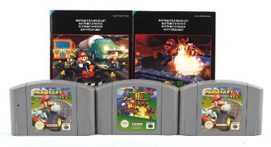 Nintendo 64 (N64) loose cart & manual Super Mario bundle (PAL) Includes: Mario Kart 64 (x2) and