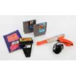 1985 Nintendo Zapper gun accessory + 2 games w/Game Genie accessory and booklet Games include: