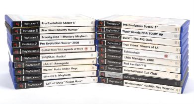 An assortment of 20 PS2 games (PAL) Highlights include: Star Wars Bounty Hunter, Jak II: Renegade,