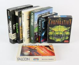 7 boxed games for the Amiga system Includes: Lemmings, Falcon, Corporation, PGA Tour Golf,