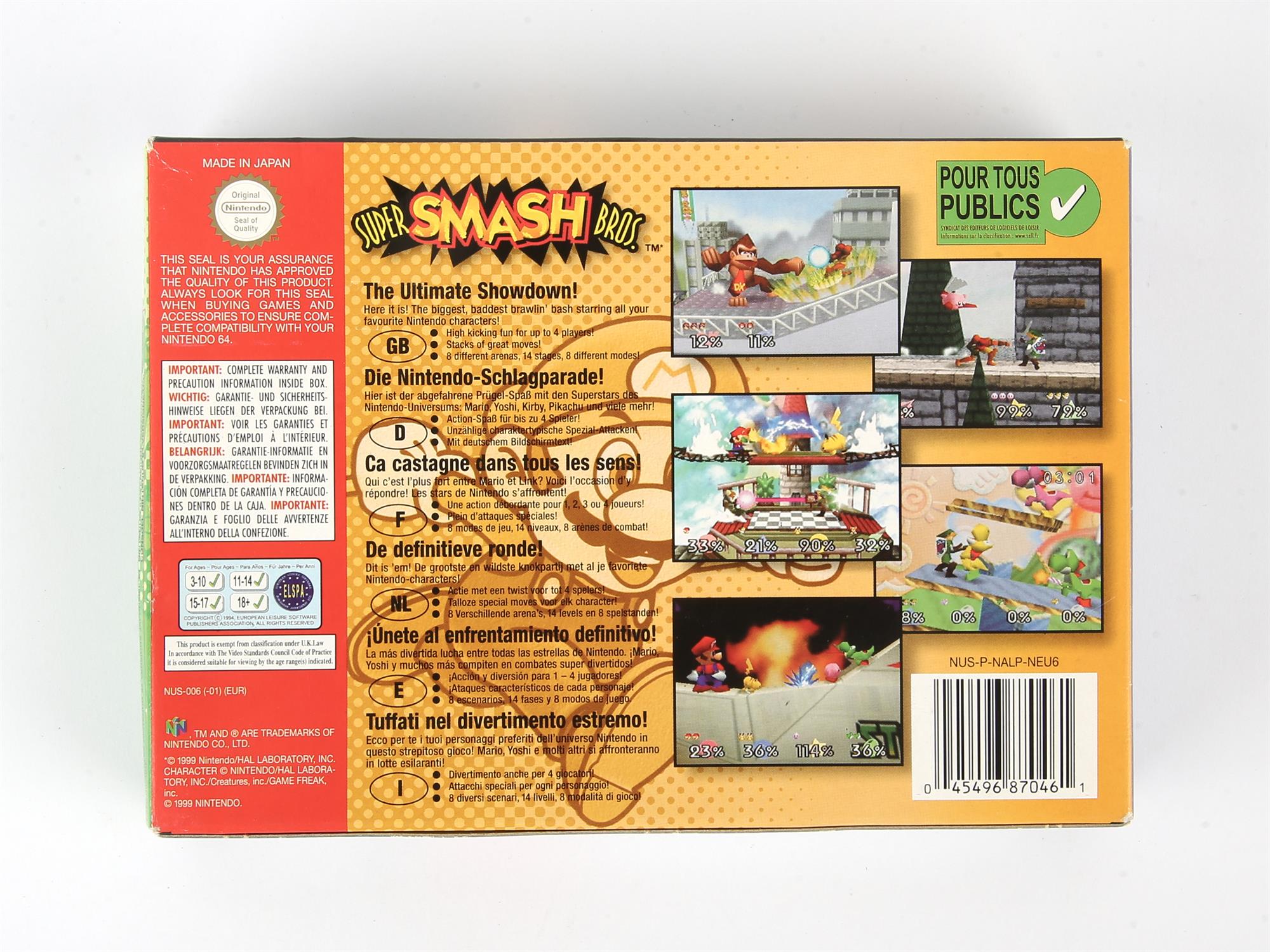 Nintendo 64 (N64) Super Smash Bros. boxed game (PAL) - Image 2 of 2